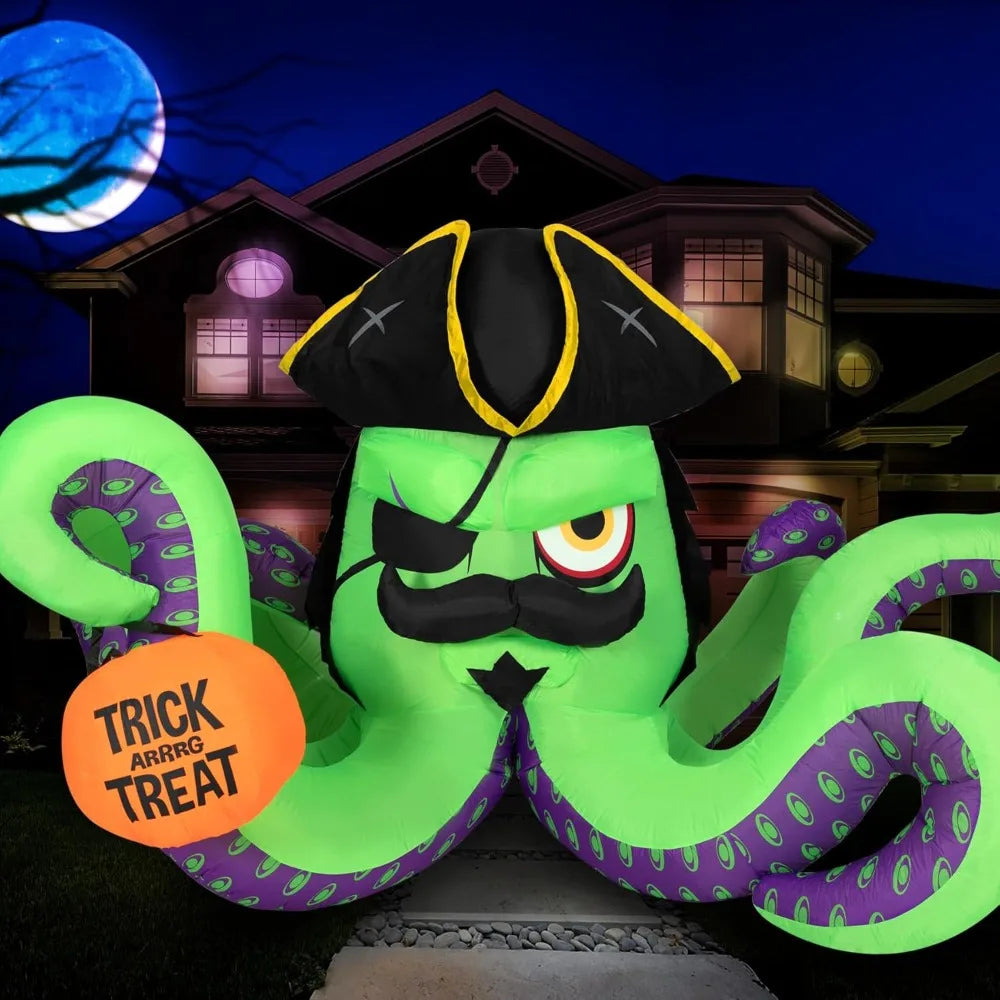 1.5 Ft Pirate Kraken Octopus Inflatable - Spooky Halloween Yard Decoration