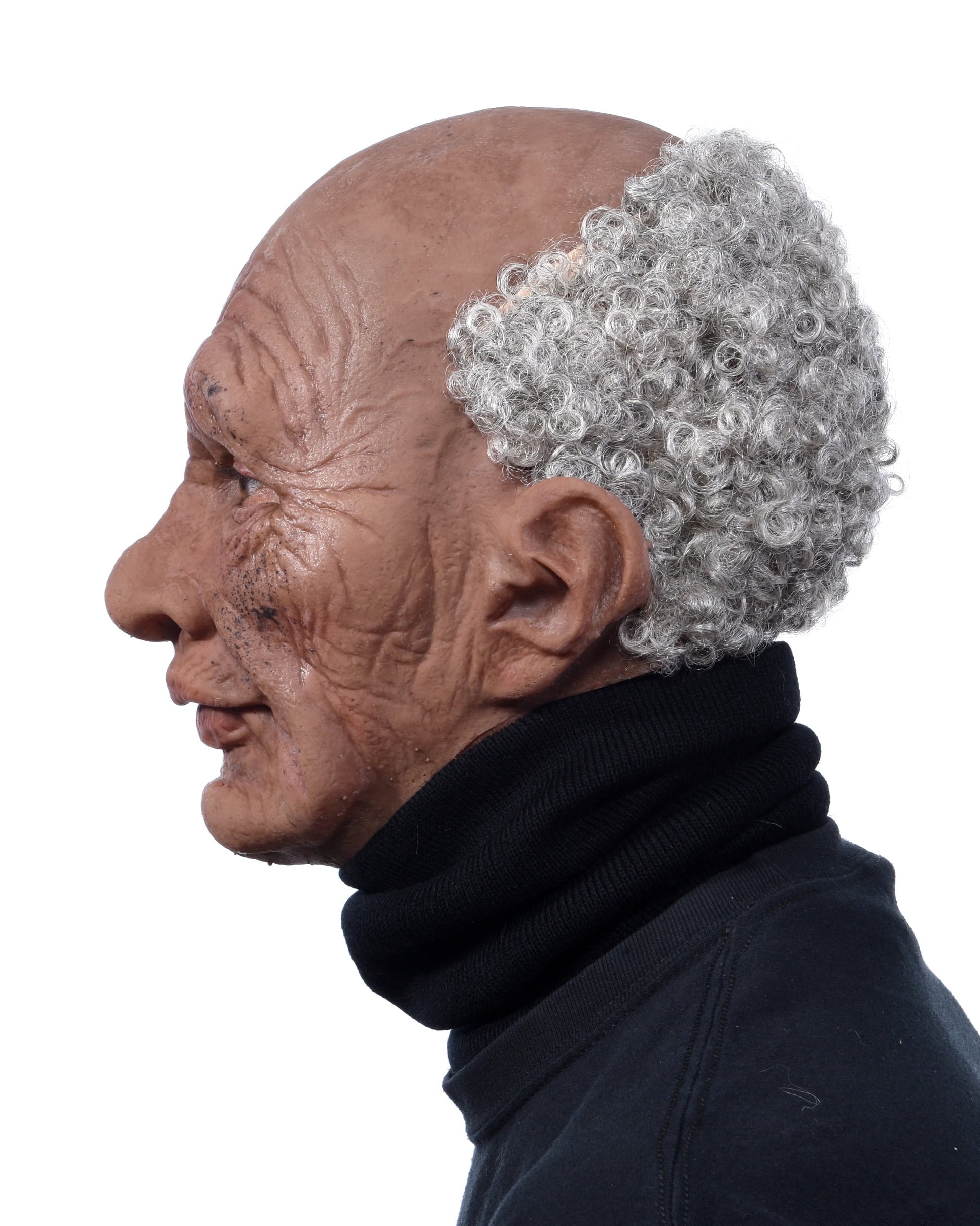 "Authentic Grandpappy Full Mask with Realistic Hair – Perfect for Costume Parties!"