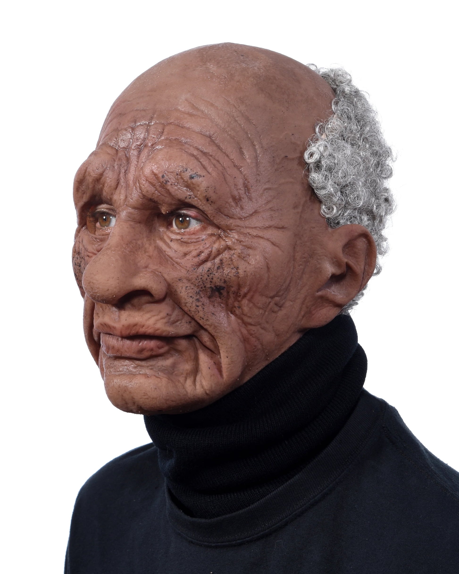 "Authentic Grandpappy Full Mask with Realistic Hair – Perfect for Costume Parties!"