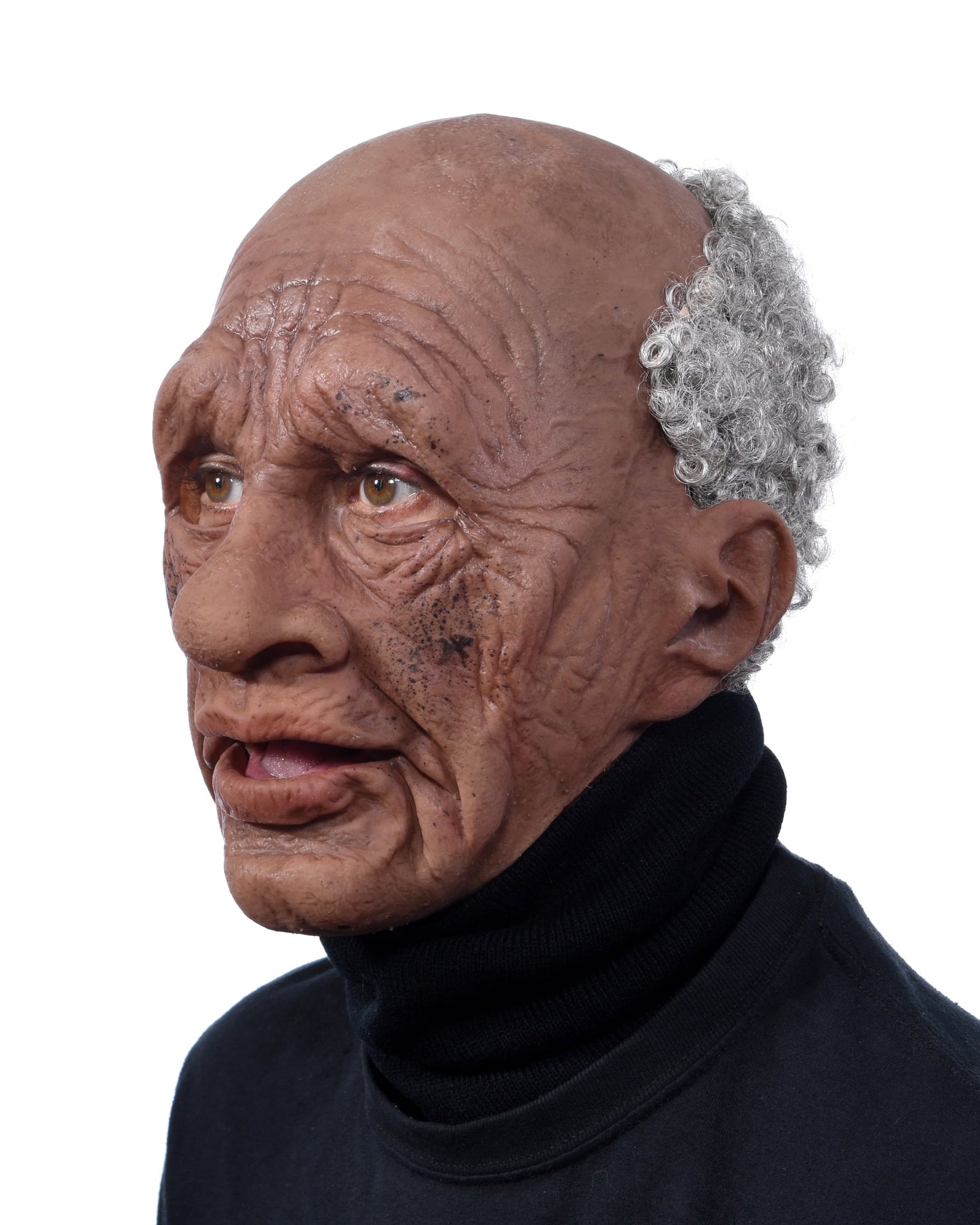 "Authentic Grandpappy Full Mask with Realistic Hair – Perfect for Costume Parties!"