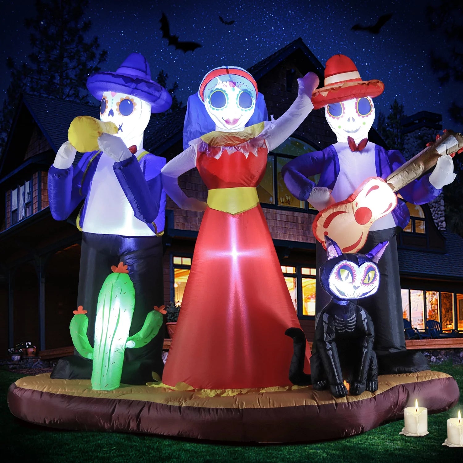 "Spooky Day of the Dead Inflatable Decorations for Halloween"